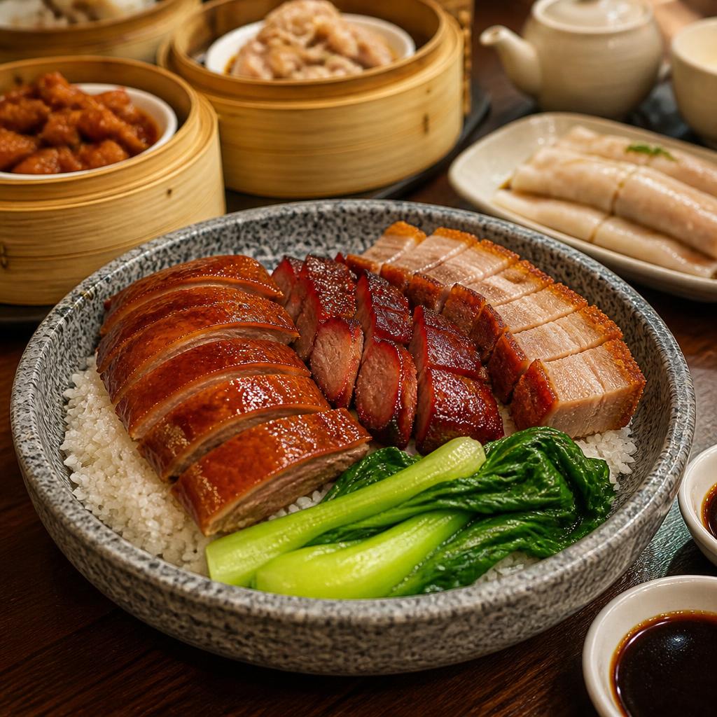Roast meats over rice